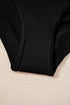 Black 2Pcs Solid Color Spaghetti Straps Tankini Set